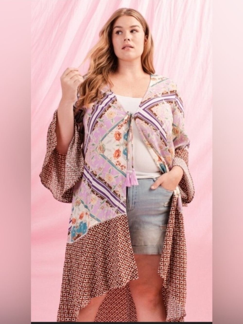 ODDY Floral Patchwork Kimono NWT 3X